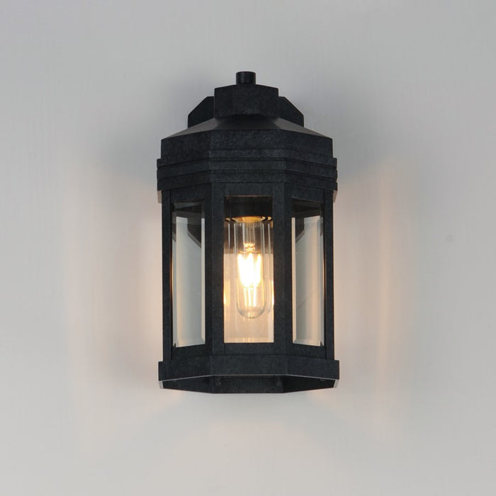 Maxim Lighting Wright 1Lt 12" Outdoor Wall, Black Patina/Clear