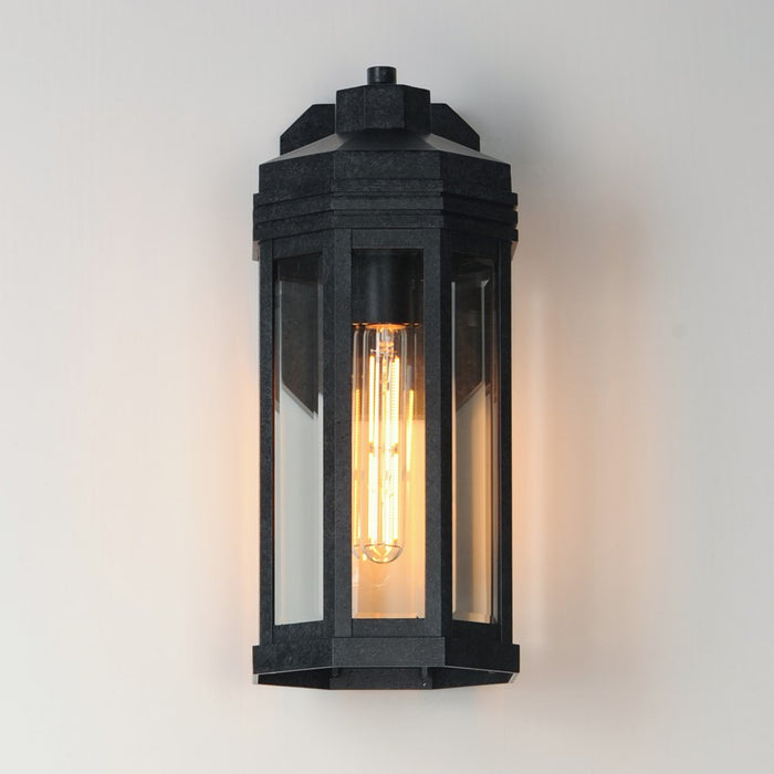 Maxim Lighting Wright 1Lt 16" Outdoor Wall, Black Patina/Clear
