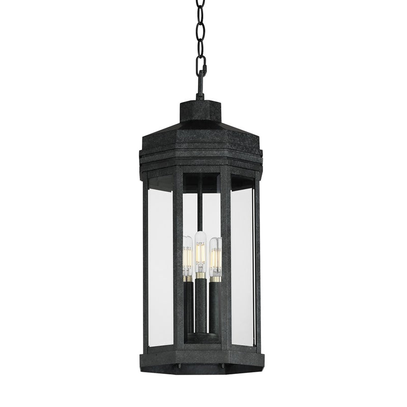 Maxim Lighting Wright 3 Light Outdoor Pendant, Black Patina/Clear