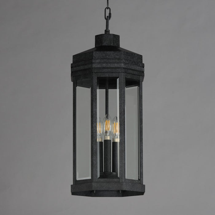 Maxim Lighting Wright 3 Light Outdoor Pendant, Black Patina/Clear