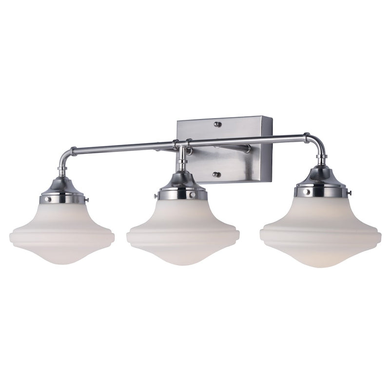 Maxim Lighting New School 3-Light LED Bath Vanity, Nickel/White