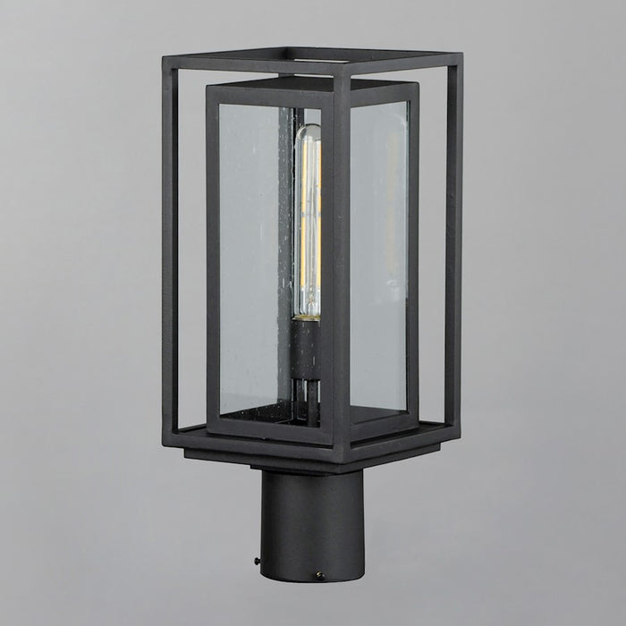 Maxim Lighting Cabana 1 Light Outdoor Post Mount, Black/Seedy