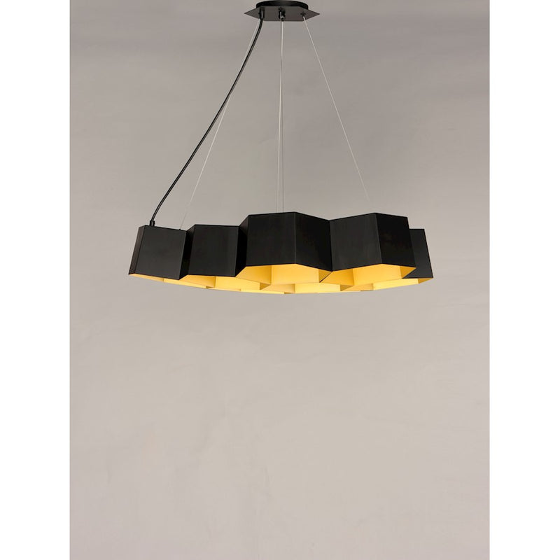 Maxim Lighting Honeycomb 10-Light LED Chandelier, Black/Gold