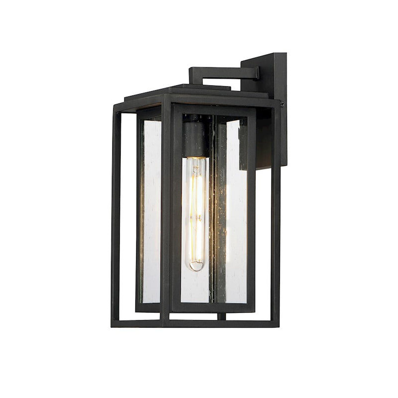 Maxim Lighting Cabana 1 Light Outdoor Sconce, Black/Seedy