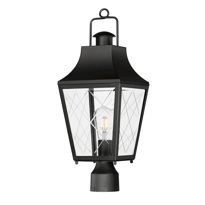 Maxim Lighting Storybook 1 Light Outdoor Post, Black/Clear - 30360CLBK