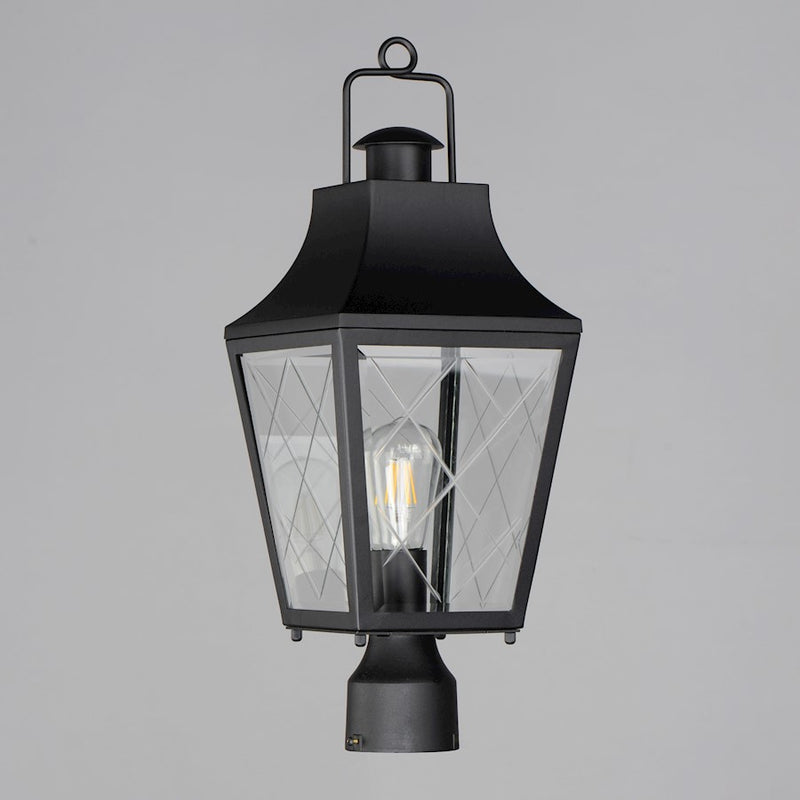 Maxim Lighting Storybook 1 Light Outdoor Post, Black/Clear