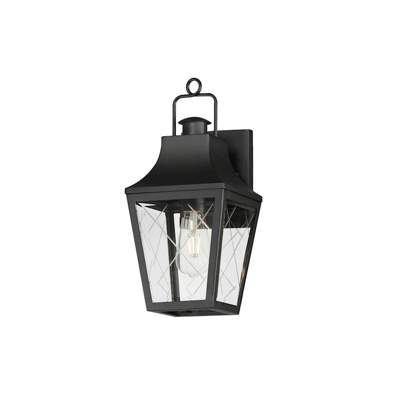 Maxim Lighting Storybook 1Lt Outdoor Small Wall Sconce, Black/Clear