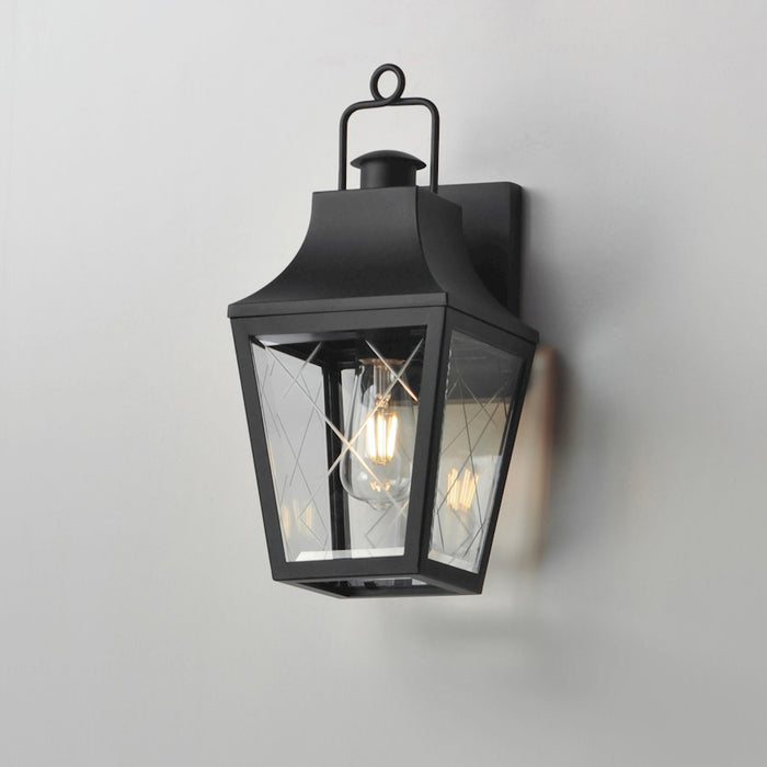 Maxim Lighting Storybook 1Lt Outdoor Small Wall Sconce, Black/Clear