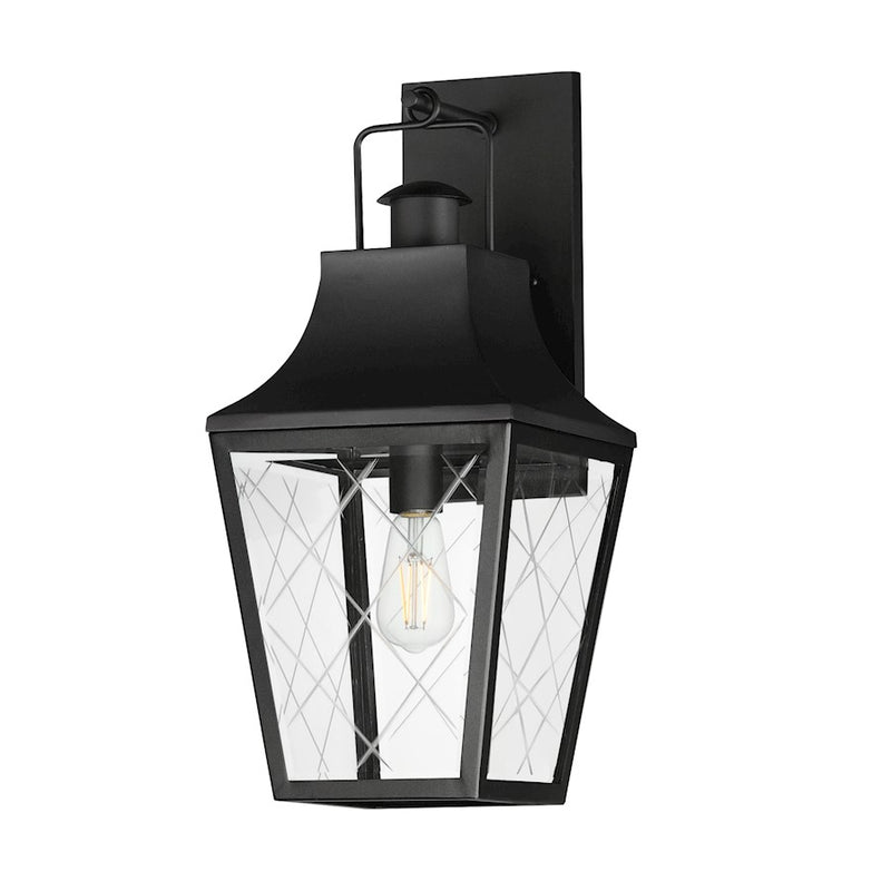 Maxim Lighting Storybook 1Lt Outdoor Large Wall Sconce, Black/Clear