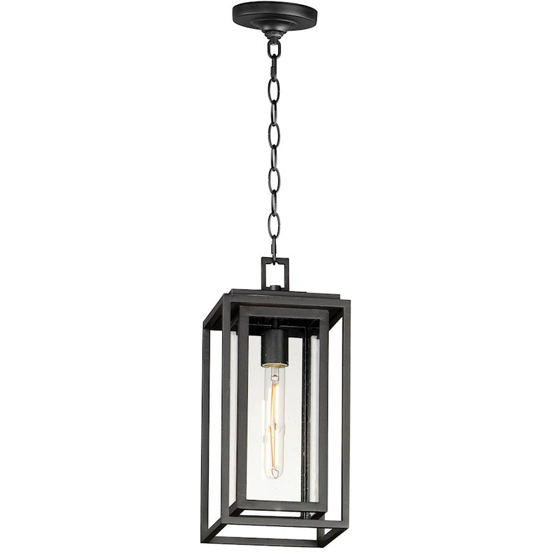 Maxim Lighting Cabana 1 Light Outdoor Hanging Pendant, Black/Seedy