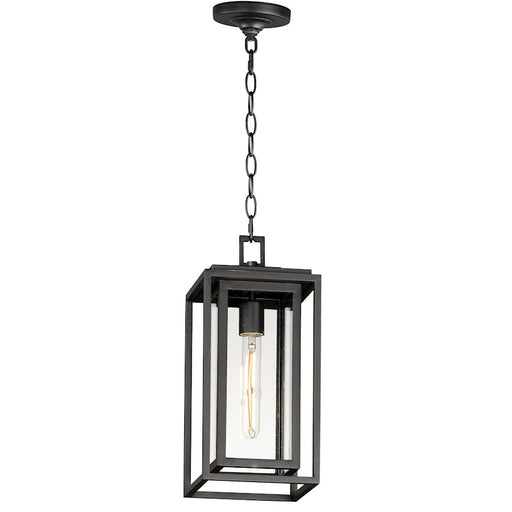 Maxim Lighting Cabana 1 Light Outdoor Hanging Pendant, Black/Seedy