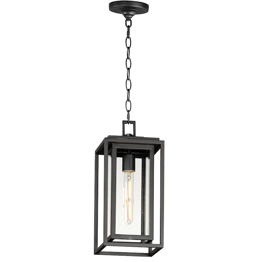 Maxim Lighting Cabana 1 Light Outdoor Hanging Pendant, Black/Seedy
