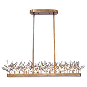 Maxim Lighting Crystal Garden 6-Light Linear Chandelier, Gold Leaf