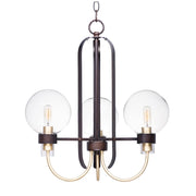 Maxim Lighting Bauhaus-Mini Chandelier, Bronze/Satin Brass