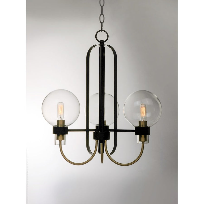 Maxim Lighting Bauhaus-Mini Chandelier, Bronze/Satin Brass