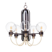 Maxim Lighting Bauhaus-Single-Tier Chandelier, Bronze/Satin Brass