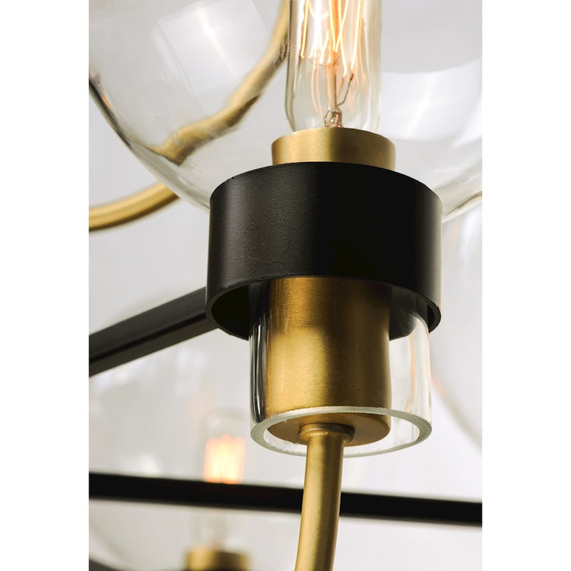 Maxim Lighting Bauhaus-Single-Tier Chandelier, Bronze/Satin Brass