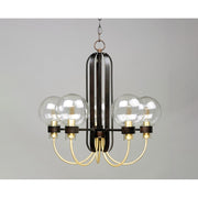 Maxim Lighting Bauhaus-Single-Tier Chandelier, Bronze/Satin Brass