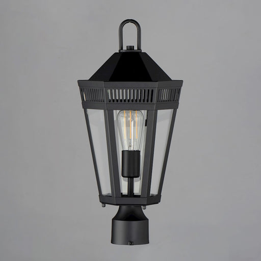 Maxim Lighting Oxford Outdoor 1 Light Post, Black/Clear