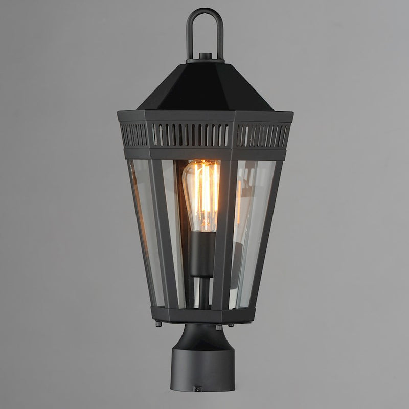 Maxim Lighting Oxford Outdoor 1 Light Post, Black/Clear