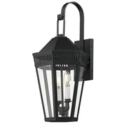 Maxim Lighting Oxford 2 Light 23" Outdoor Wall Sconce, Black/Clear