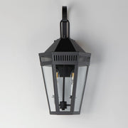 Maxim Lighting Oxford 2 Light 23" Outdoor Wall Sconce, Black/Clear