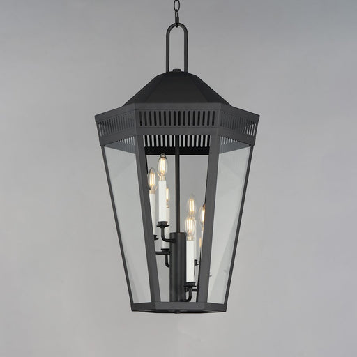 Maxim Lighting Oxford Outdoor 6 Light Pendant, Black/Clear