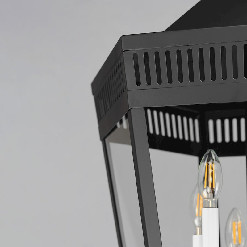 Maxim Lighting Oxford Outdoor 6 Light Pendant, Black/Clear