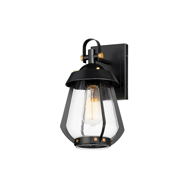 Maxim Lighting Mariner 1Lt Outdoor Wall, Black/Brass/Seedy