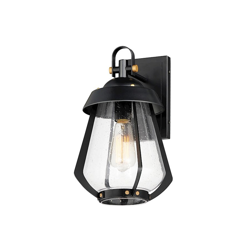 Maxim Lighting Mariner 1Lt Outdoor Wall, Black/Brass/Seedy