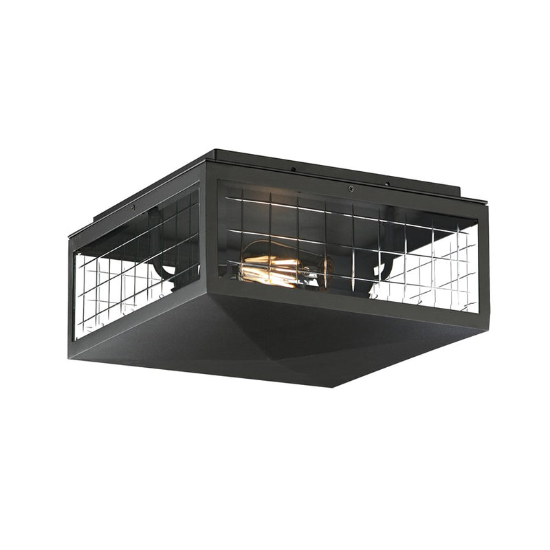Maxim Lighting Magnus 2 Light Outdoor Deck Lantern, Black/Clear