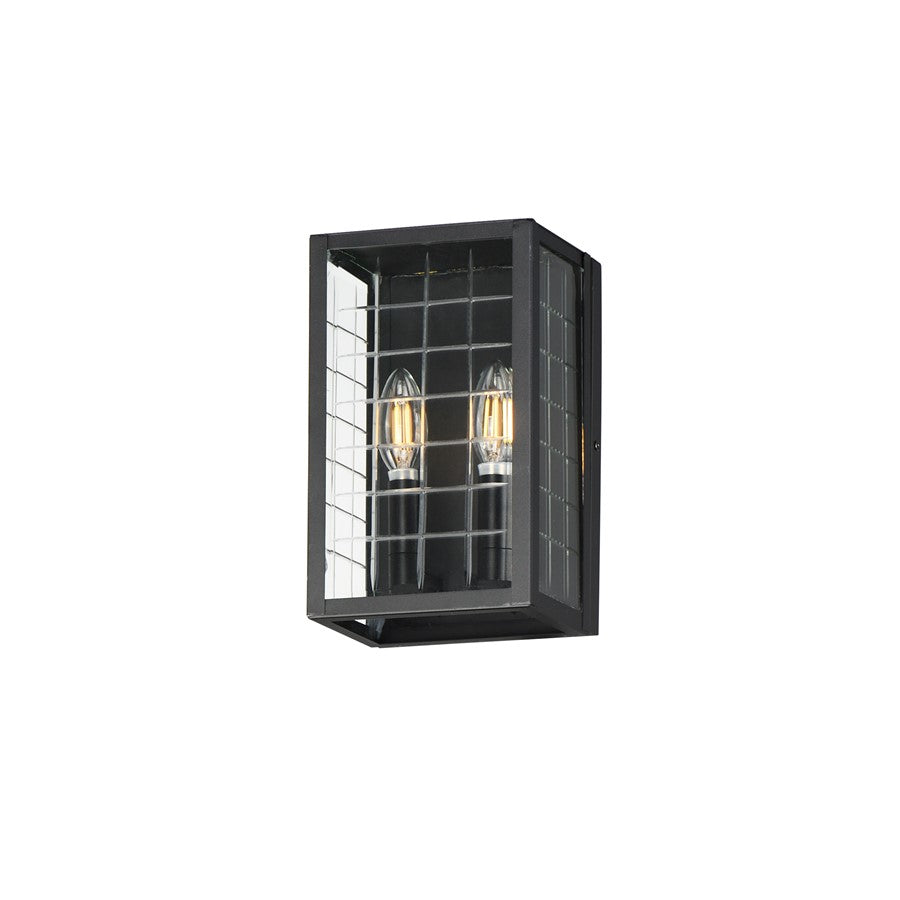 Maxim Lighting Magnus 2 Light 11" Outdoor Wall Mount, Black/Clear - 30691CLBK