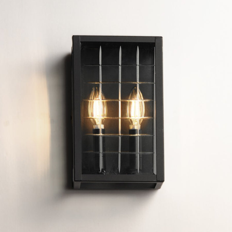 Maxim Lighting Magnus 2 Light 11" Outdoor Wall Mount, Black/Clear