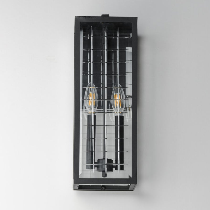 Maxim Lighting Magnus 2 Light 17" Outdoor Wall Mount, Black/Clear