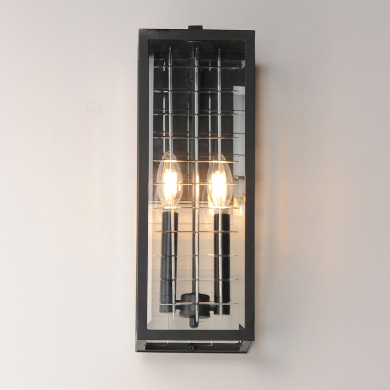 Maxim Lighting Magnus 2 Light 17" Outdoor Wall Mount, Black/Clear
