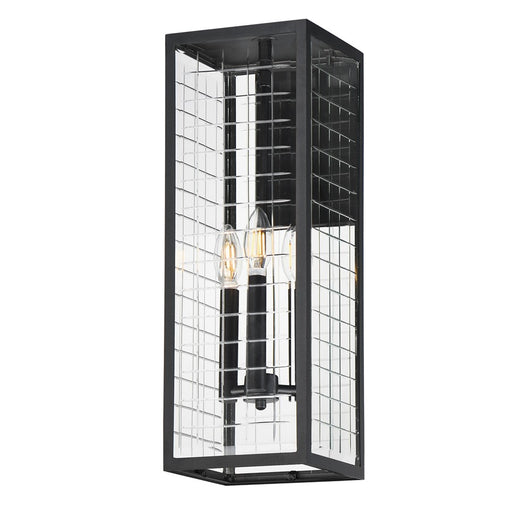 Maxim Lighting Magnus 3 Light Outdoor Wall Mount, Black/Clear - 30694CLBK