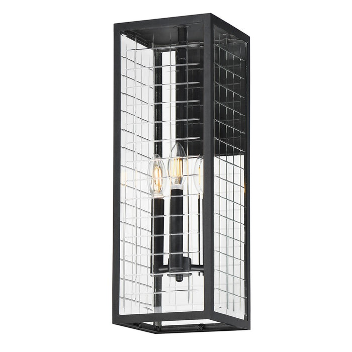 Maxim Lighting Magnus 3 Light Outdoor Wall Mount, Black/Clear - 30694CLBK