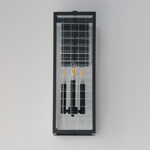 Maxim Lighting Magnus 3 Light Outdoor Wall Mount, Black/Clear