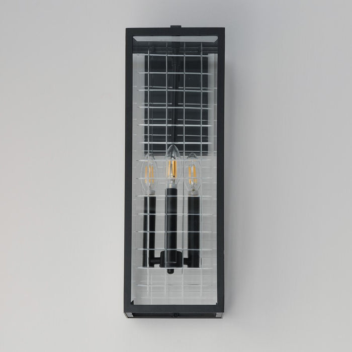 Maxim Lighting Magnus 3 Light Outdoor Wall Mount, Black/Clear