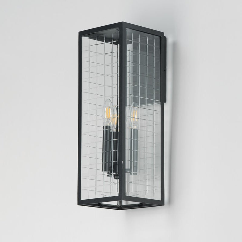 Maxim Lighting Magnus 3 Light Outdoor Wall Mount, Black/Clear