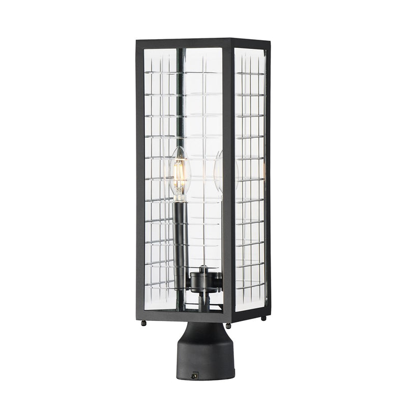 Maxim Lighting Magnus 2 Light Outdoor Pole/Post Mount, Black/Clear