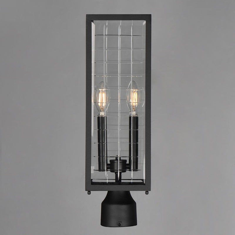 Maxim Lighting Magnus 2 Light Outdoor Pole/Post Mount, Black/Clear