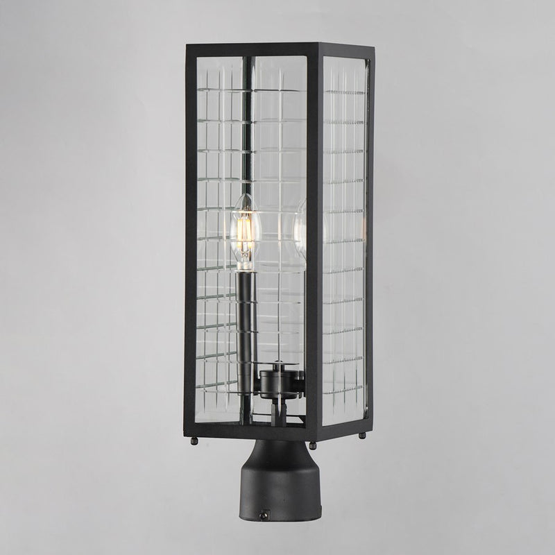 Maxim Lighting Magnus 2 Light Outdoor Pole/Post Mount, Black/Clear