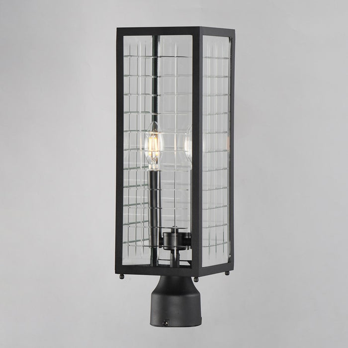 Maxim Lighting Magnus 2 Light Outdoor Pole/Post Mount, Black/Clear