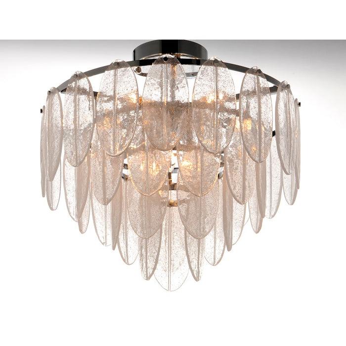 Maxim Lighting Glacier 9-Light Flush Mount, White/Polished Chrome