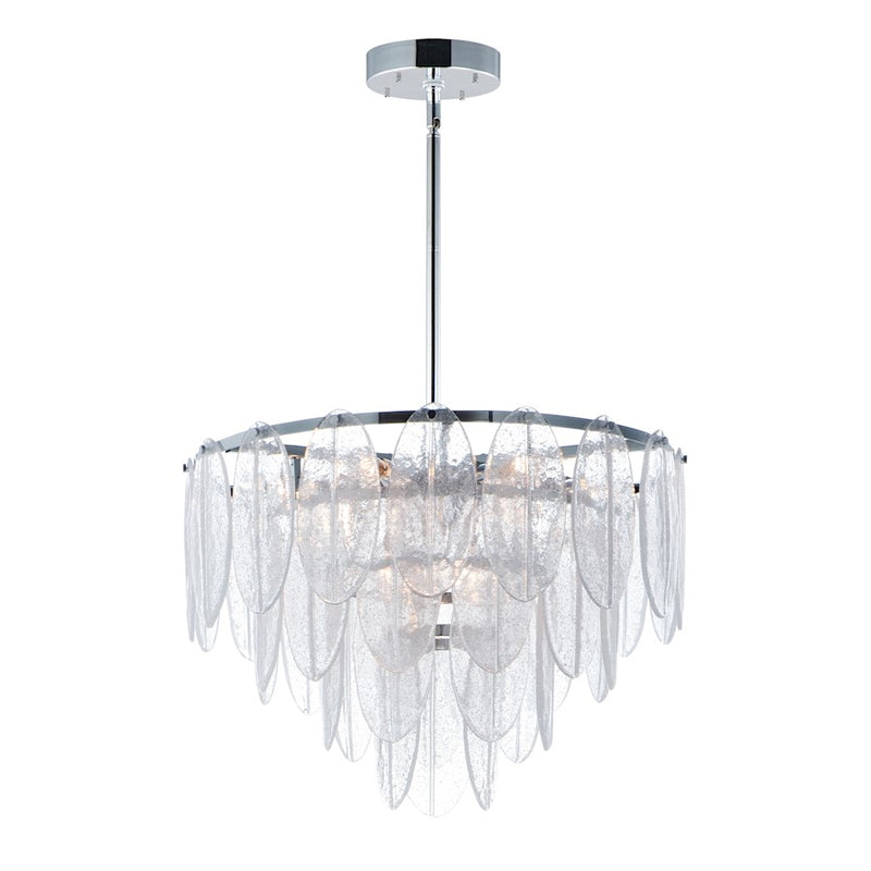 Maxim Lighting Glacier 9-Light Chandelier in White/Polished Chrome