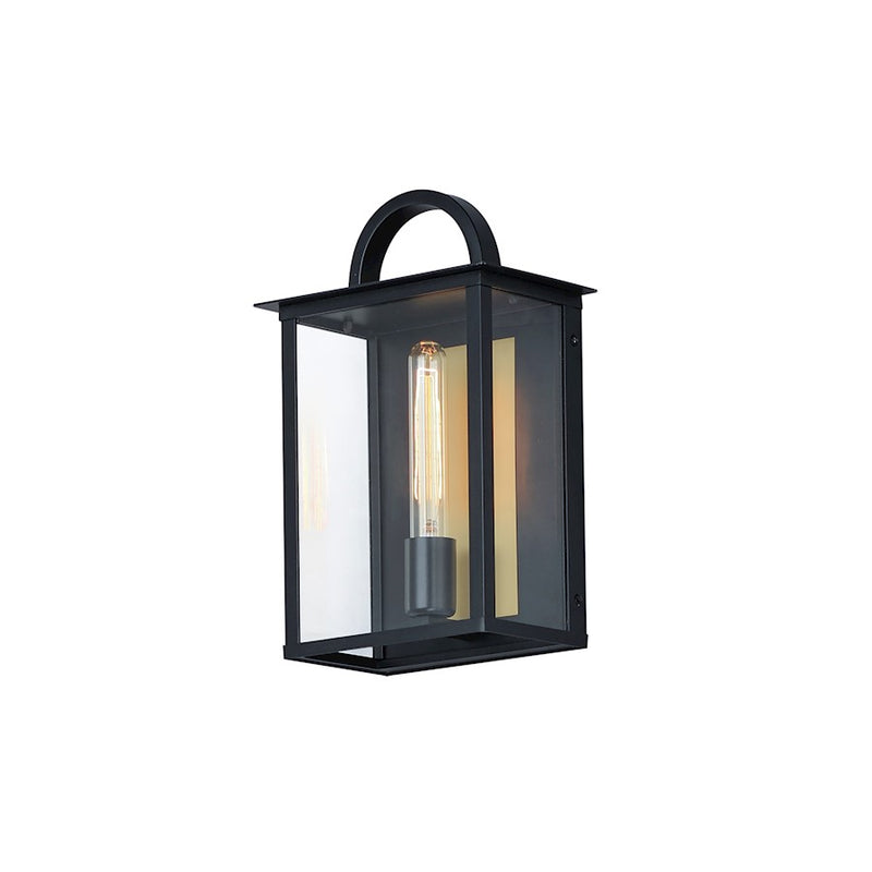 Maxim Lighting Manchester Outdoor Wall Sconce, Black/Clear