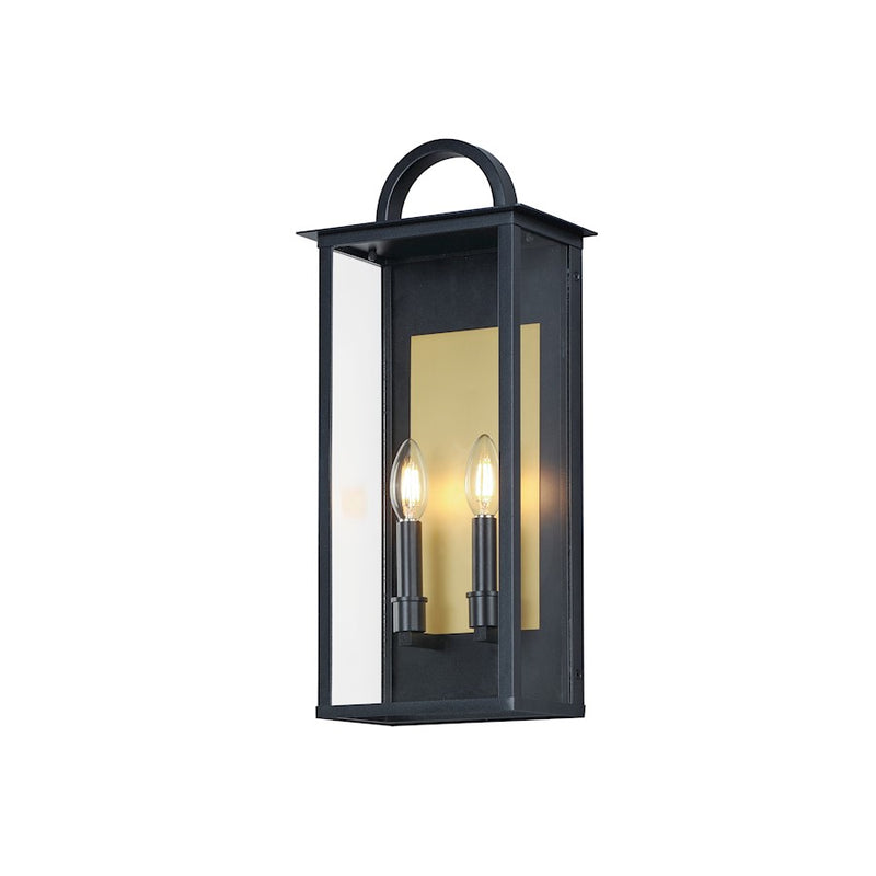 Maxim Lighting Manchester Outdoor Wall Sconce, Black/Clear