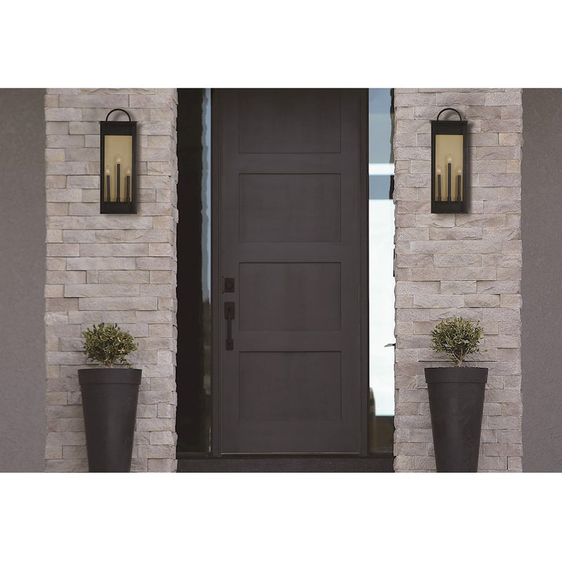 Maxim Lighting Manchester Outdoor Wall Sconce, Black/Clear