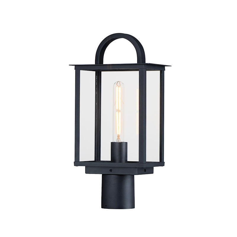 Maxim Lighting Manchester 1 Light Deck/Post, Black/Clear